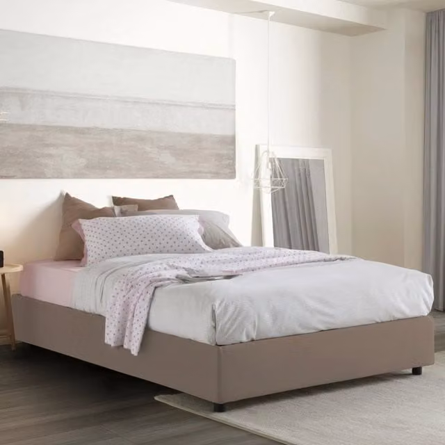 Letto Matrimoniale Alessander Talamo Italia con Materasso Incluso, Grigio, L/P: 160 x 200 cm