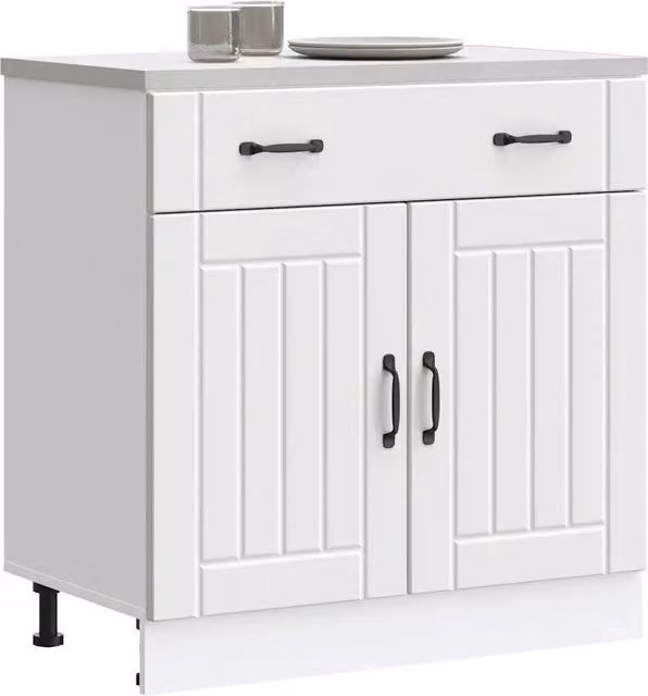 Mobile Base da Cucina Lucca Design Mania Bianco in Legno Multistrato L: 81.5 cm, P: 46.0 cm, H: 80.0 cm