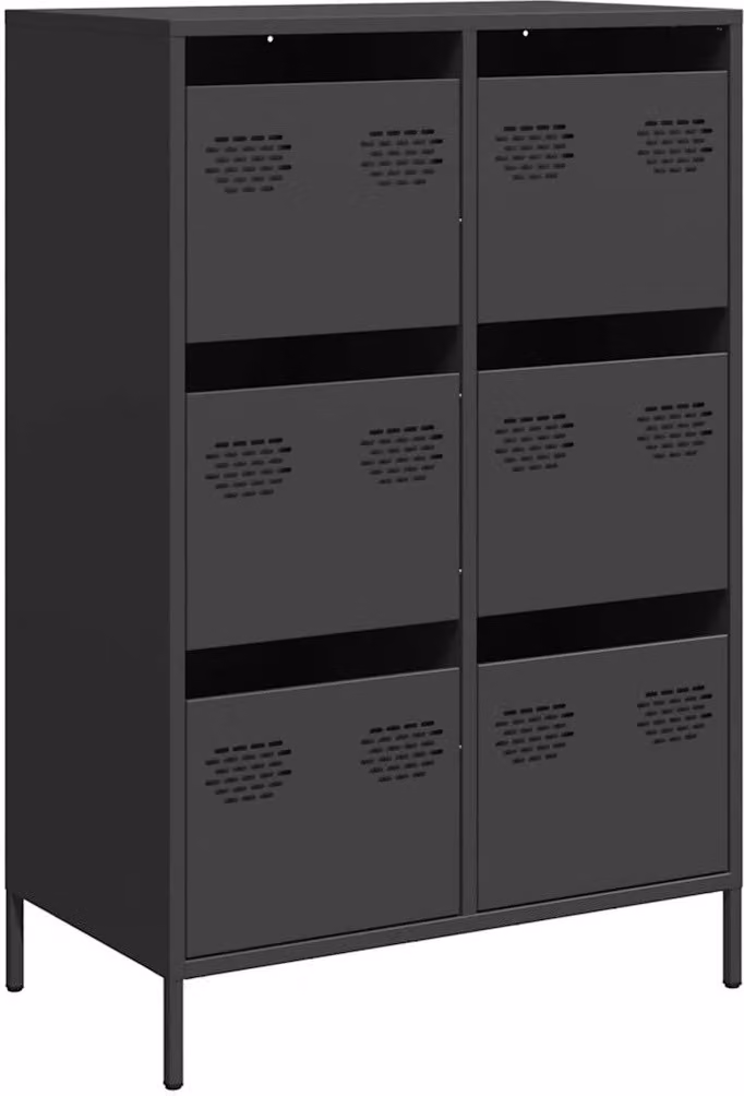 Credenza Nera 68x39x101,5 cm in Acciaio