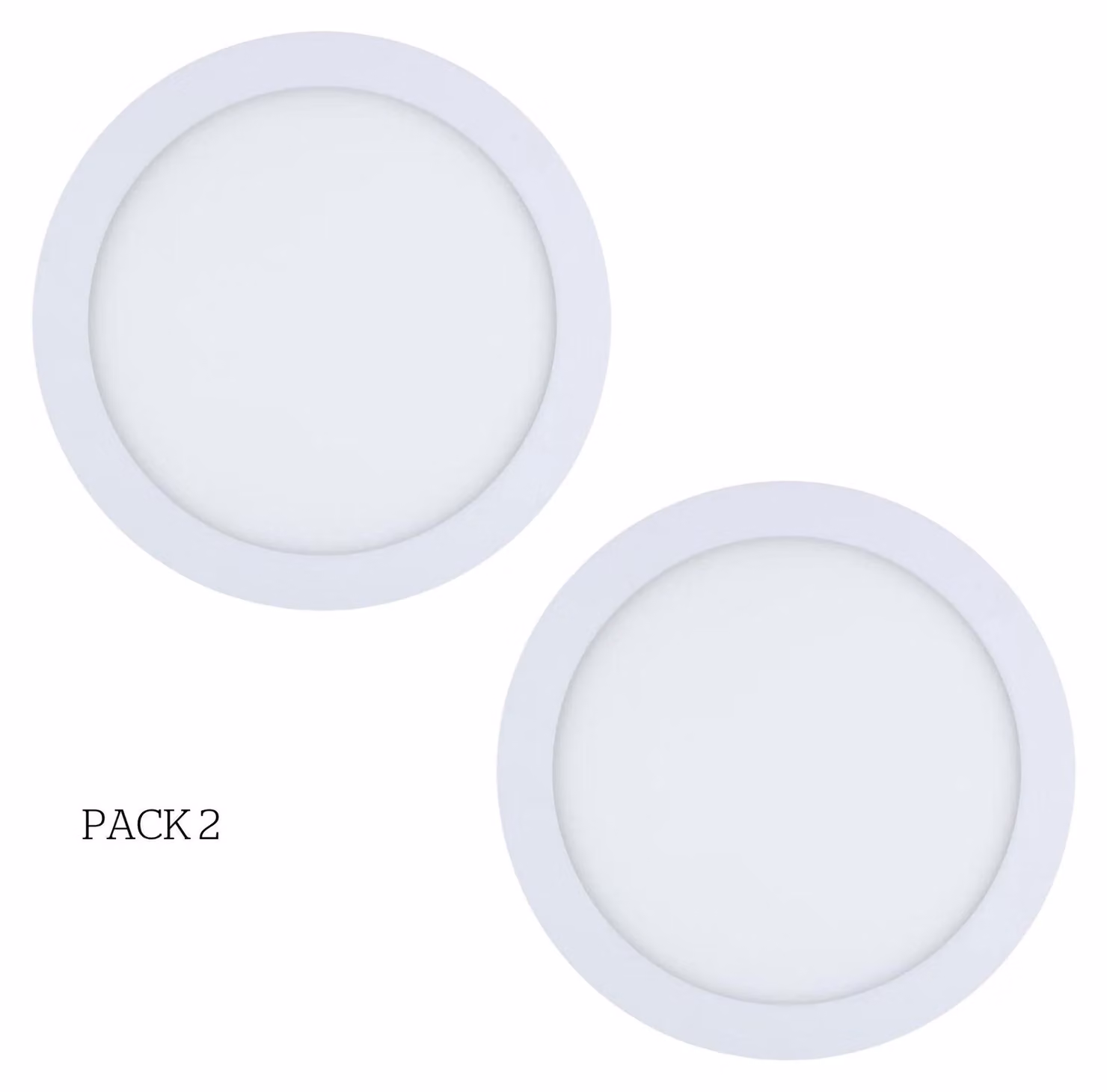 Easy Circular: 2 faretti a incasso con LED integrato, temperatura di colore 6000K per illuminazione direzionale, interruttore ON/OFF, diametro 30 cm, colore bianco