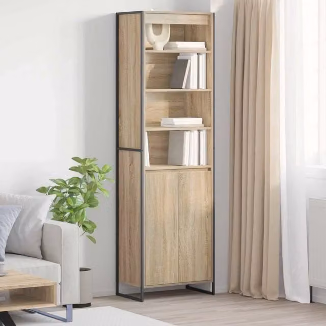 Armadio alto vidaXL in stile industriale marrone con ante a battente e ripiani interni L/P/H: 60 x 36 x 200 cm – 1