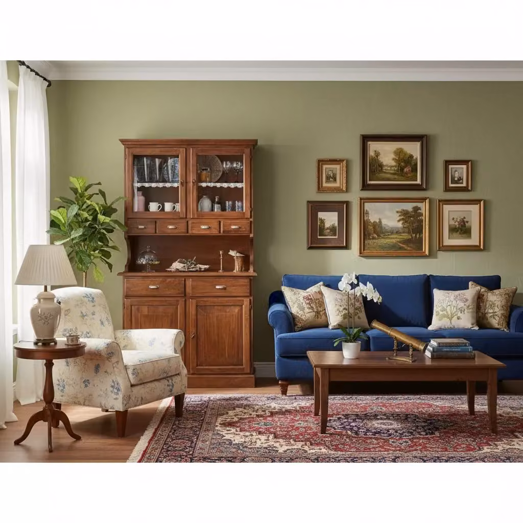 Cristalliera in legno massello stile arte povera con 4 porte in vetro e 6 cassetti Mobili 2G marrone L/P/H: 120 x 51 x 211 cm – 2