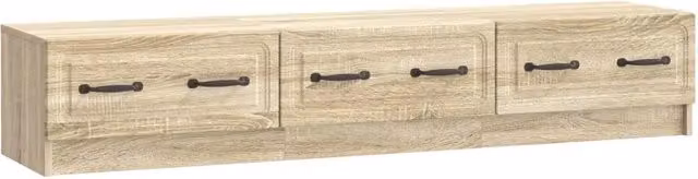 Mobile TV-Credenza Rovere Sonoma in Legno in stile Moderno, Colore Beige e Marrone, L: 147 cm, P: 34,5 cm, H: 27 cm
