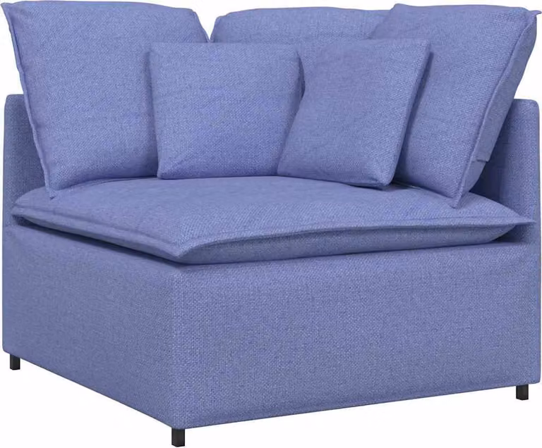 Modulo Divano Angolare Modulare con Cuscini Blu Jeans 100 cm