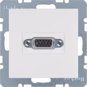 Berker 3315411909 Presa VGA con morsetti a vite a sollevamento, bianco polo opaco, Berker S.1/B.3/B.7