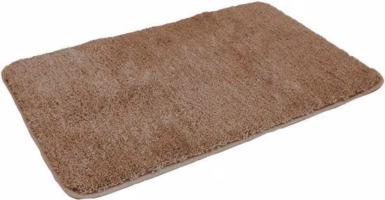 Tappetino da bagno Kinzler in microfibra marrone, antiscivolo e compatibile con riscaldamento a pavimento, L: 80 cm, P: 150 cm