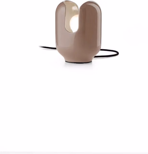 Lampada da tavolo Ferroluce Batucada in ceramica marrone stile Art Déco con attacco E27 – 2