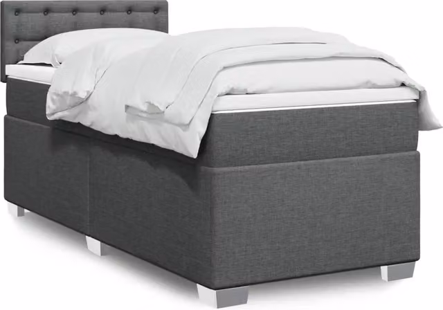 Giroletto a Molle con Materasso Grigio Scuro 100x200 cm Tessuto 3288114
