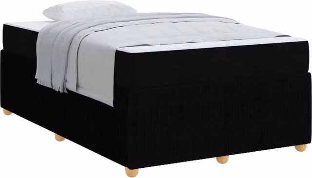 Letto matrimoniale | Letto per adulti | Struttura del letto con materasso Nero 120 x 200 cm Tessuto
