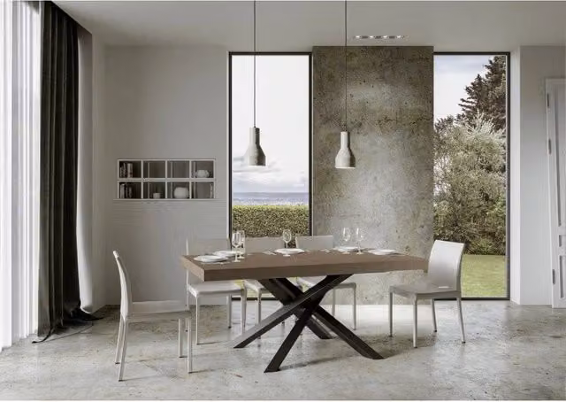 Tavolo allungabile Volantis Premium Itamoby con telaio antracite e piano beige, L: 200/304 x P: 90 cm