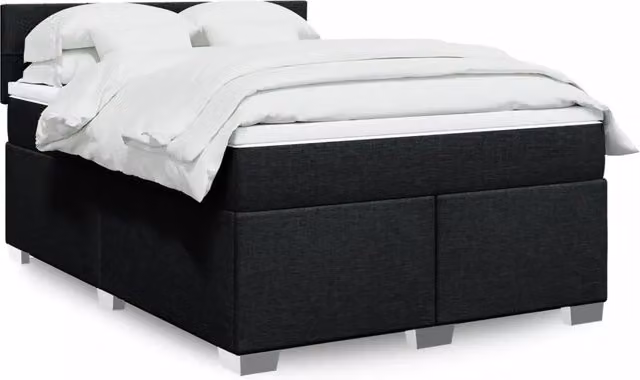 Giroletto a Molle con Materasso Nero 140x190 cm in Tessuto 3285885