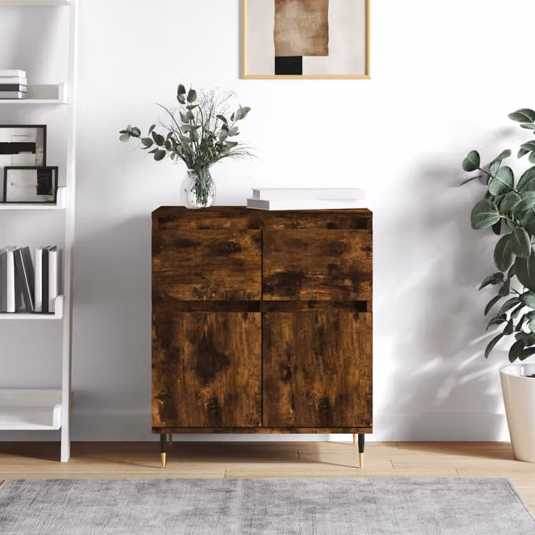 Credenza moderna vidaXL in legno di rovere color marrone L: 60 cm, P: 35 cm, H: 70 cm