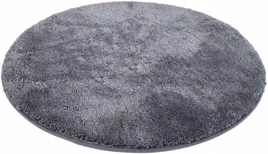 Tappetino Badmat Kinzler antracite rotondo in microfibra con antiscivolo, Diametro: 90 cm
