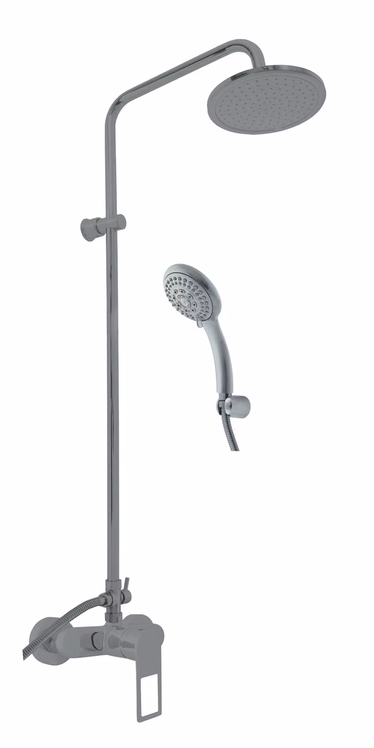 Slezák-RAV Rubinetto con soffione e doccetta NIL - grigio metallo lucido, Colore: GRIGIO METALLO - lucido, Finitura superficiale: PVD, Dimensioni: 150 mm