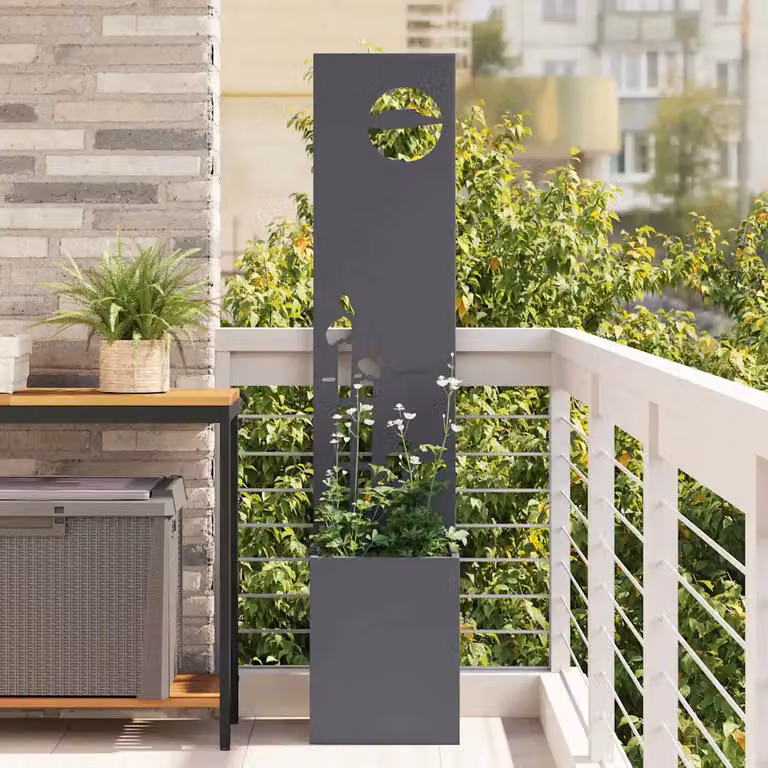 vidaXL Paravento per privacy in giardino in acciaio Antracite L/P/H: 32 x 32 x 150 cm