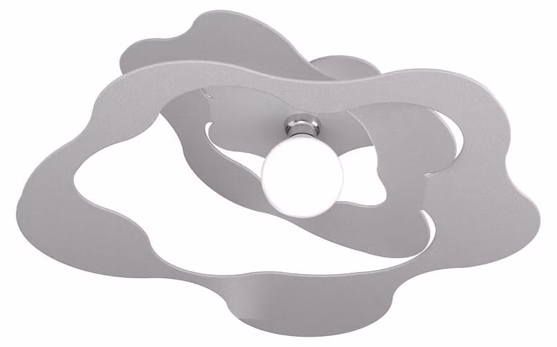 Plafoniera Moderna Ripples Metallo Grigio 1 Luce E27 D.70Cm