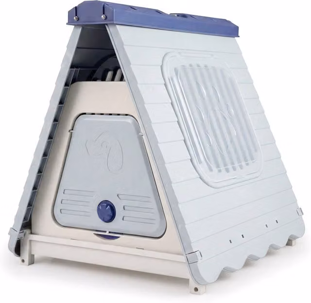 Cuccia pieghevole in plastica per cani con porta bloccabile e finestre ventilate, Gabbia portatile impermeabile per cani piccoli e medi Blu – 1