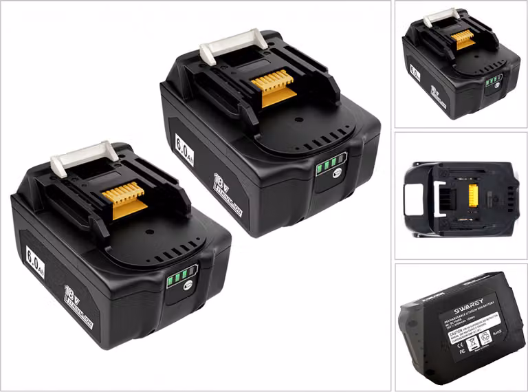 2-Pack 18V 6,0Ah agli ioni di litio Batteria di ricambio per utensili Batteria per utensili ricaricabile per Makita BL1850 BL1815 BL1815N BL1820 BL1820B BL1830 BL1830B BL1835 BL1840 BL1840B BL1845 BL1850B BL1860 BL1860B LXT400