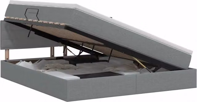Letto con contenitore e materasso Grigio Scuro 180 x 200 cm 3458575