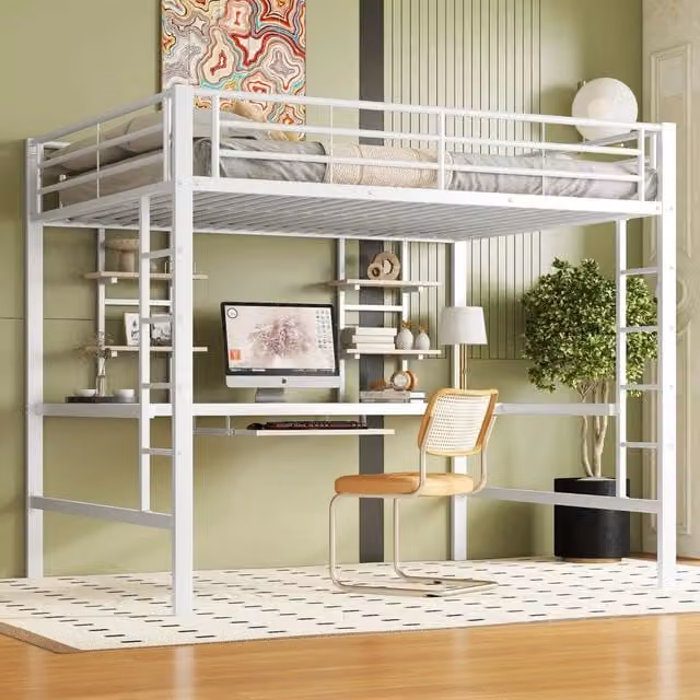 letto a castello metallo bianco 140 x 200 cm