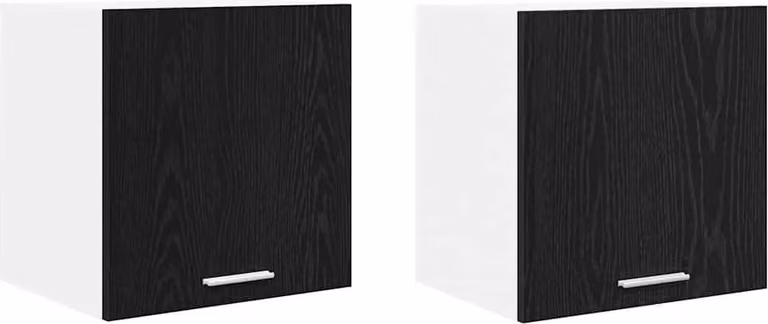 Armadio pensile 2 pcs Rovere Nero e Bianco 40 x 31 x 40 cm