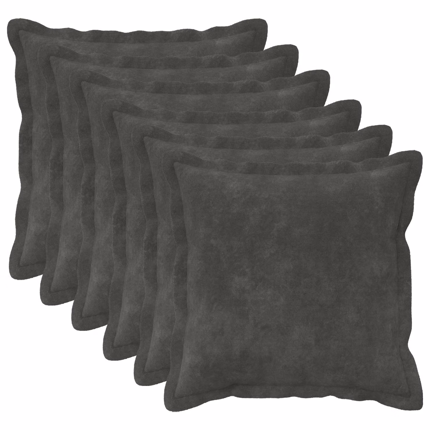 Set di 6 federe vidaXL HOUTEN in microfibra antracite, L 30 x P 30 cm