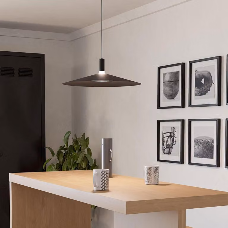 Eglo LED a sospensione Conomavilla-Z nero Ø 45 x 120 cm RGB dimmerabile