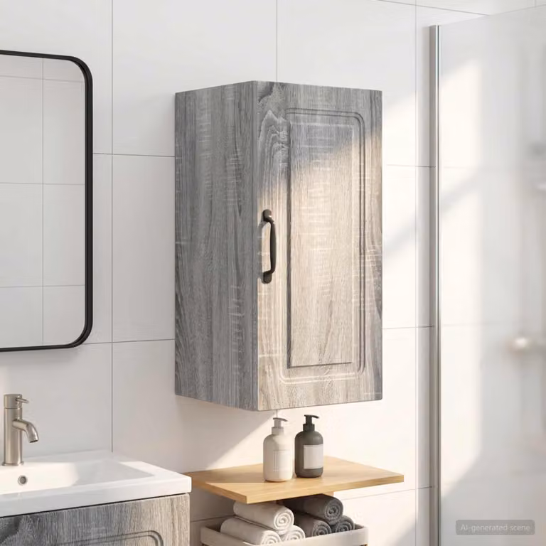 Armadio da bagno a muro vidaXL UTRECHT grigio con ante a battente L/P/H: 30 x 31 x 59 cm