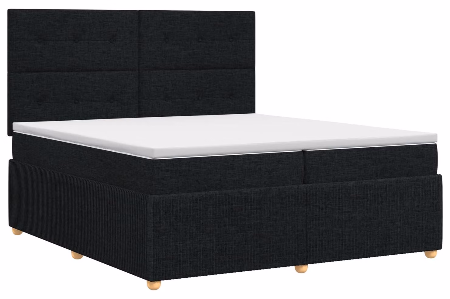 Letto a molle con materasso nero 200 x 200 cm in tessuto