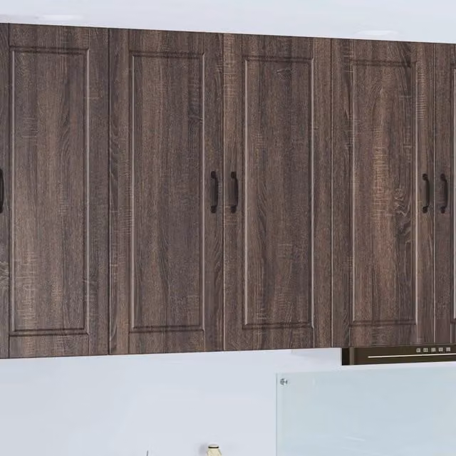 Pensile da cucina vidaXL in legno rovere marrone con ante a battente e ripiani interni L: 80 cm, P: 31 cm, H: 100 cm