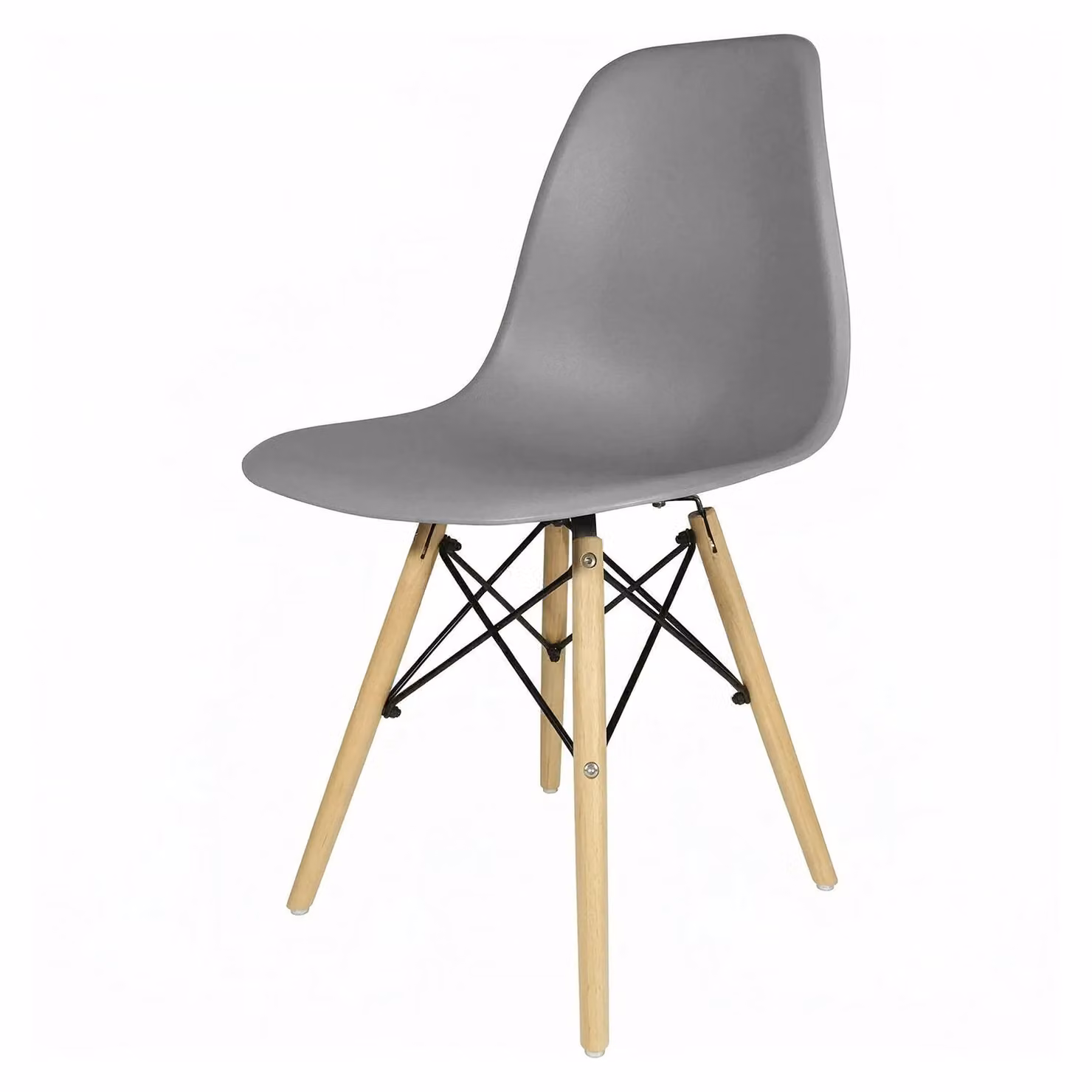 Sedia da pranzo Nordica VESTIAMO CASA in polipropilene grigio con gambe in legno di faggio, H 82 x L 52 x P 47 cm – 1