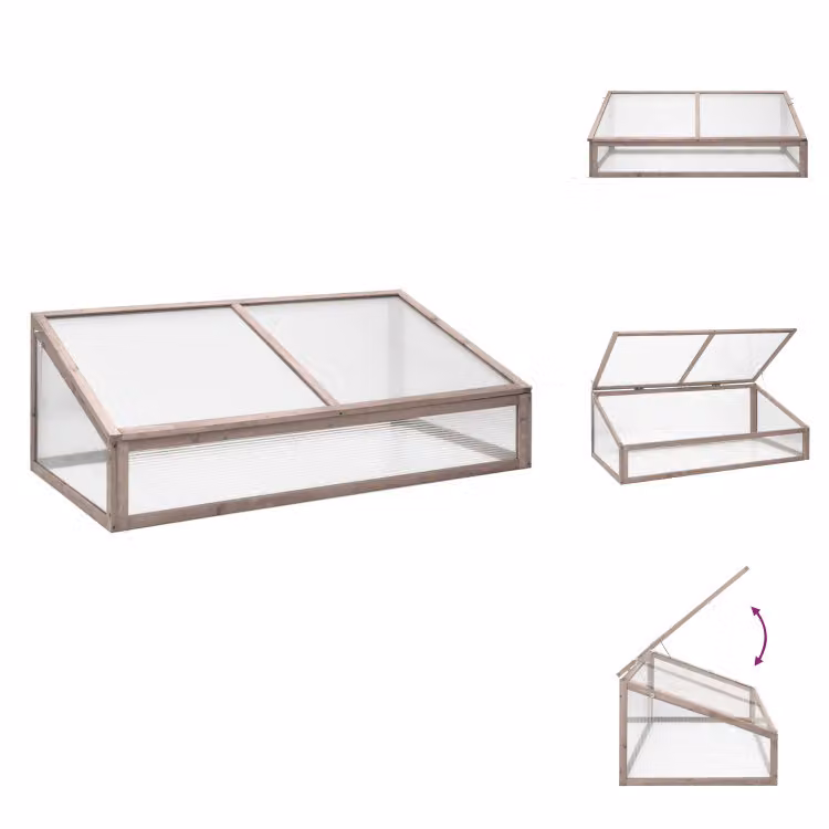 vidaXL Serra grigia 110x58,5x39 cm Legno di abete - Serre