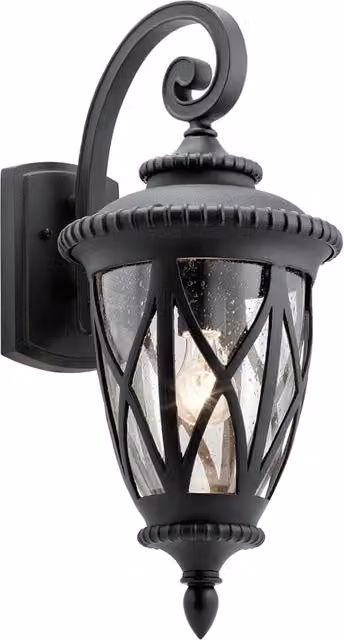 Applique esterna nera testurizzata E27 60W Admirals Cove Kichler