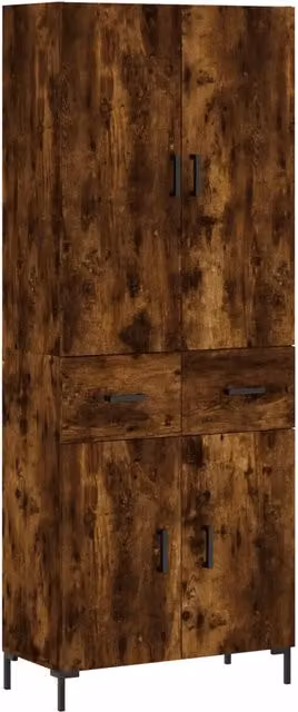 Credenza | Madia | Buffet da pranzo | Armadio da pranzo Rovere Fumo 69,5x34x180 cm in Legno Multistrato