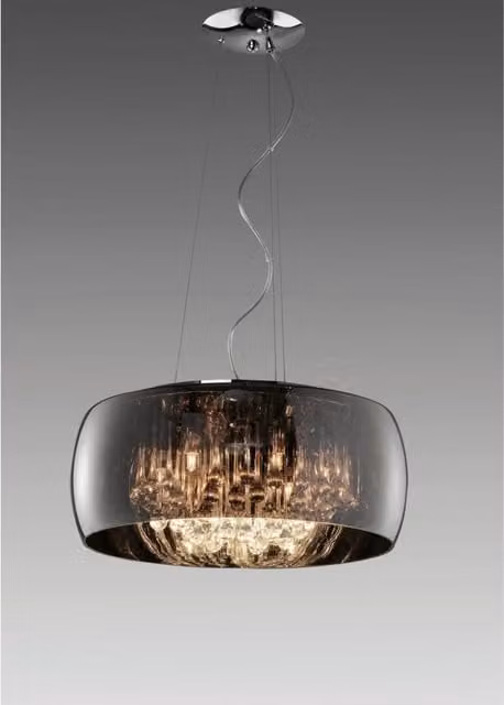 Sospensione Vapore Vetro Cromo E Pendenti Ø50 cm Trio Lighting