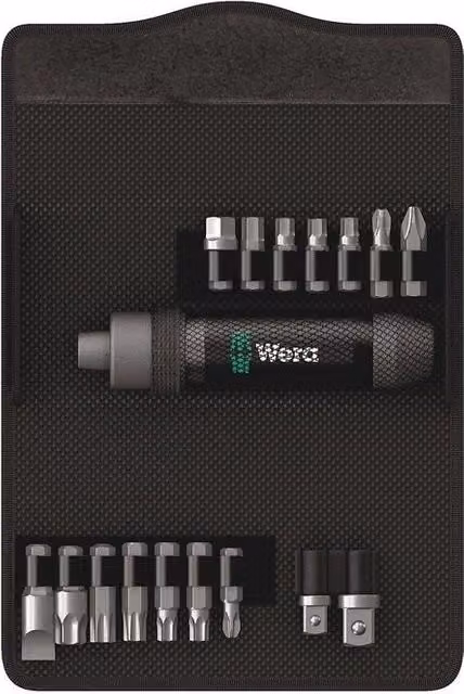 Set di cacciaviti a impulsi Wera 2090 composto da 17 pezzi, coppia di 90 Nm, colore Argento