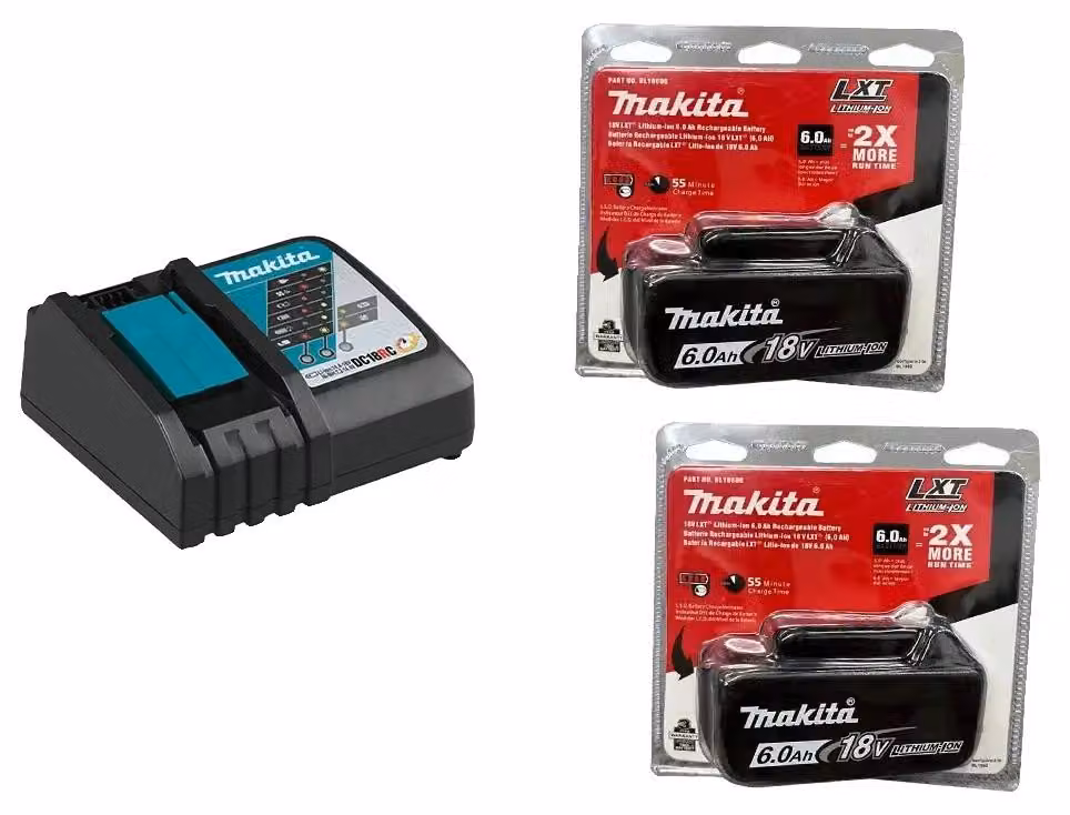 Batterie, capacità 6000 mAh, compatibili con diversi modelli, caricabatterie da 6Ah x 2