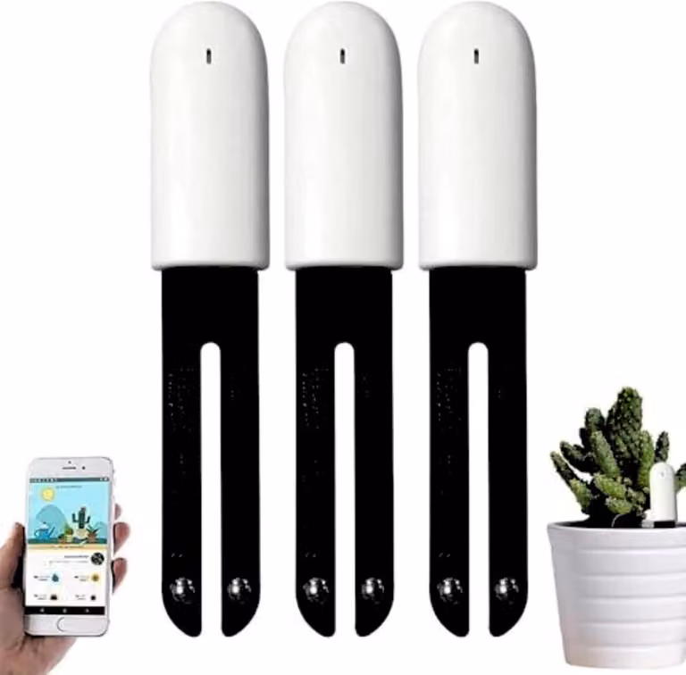 Misuratore di umidità del terreno 4-in-1, misura umidità, luce, fertilità e temperatura, confezione da 3 pezzi, per piante