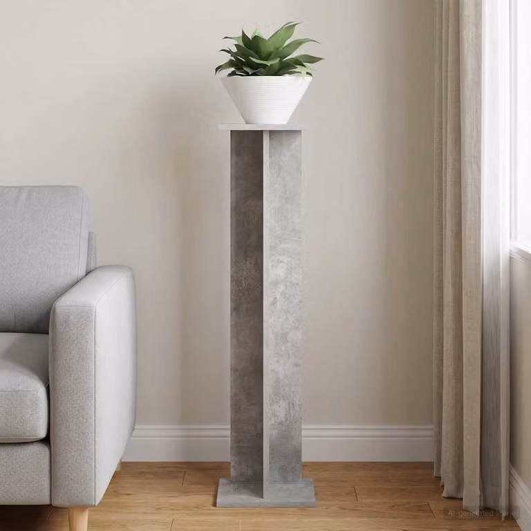 vidaXL Supporto per piante moderno in legno MDF Grigio, L/P/H: 25 x 25,5 x 100,5 cm