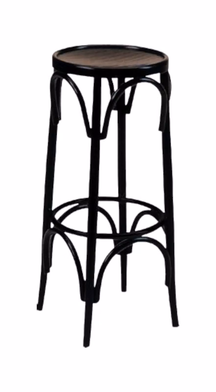 Sgabello bistrot in legno di faggio laccato nero Mobili 2G L/P/H: 36 x 36 x 72 cm – 1