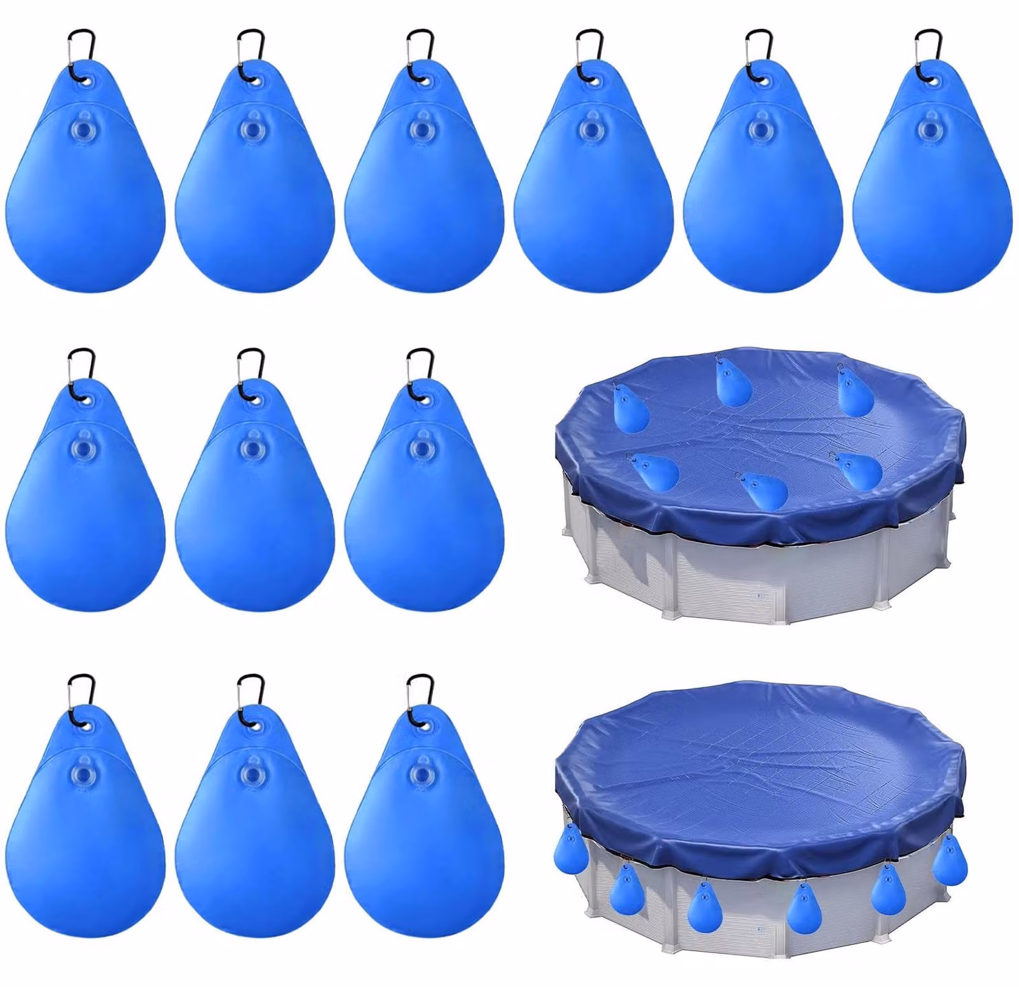 Set di 12 sacchetti per coperture di piscine
