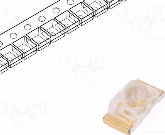 2 LED SMD 40°, 0603, 3,3÷4V, 80÷200 mcd, 1,6x0,8x0,95 mm, blu, 20 mA, KPTD-1608QBC-D
