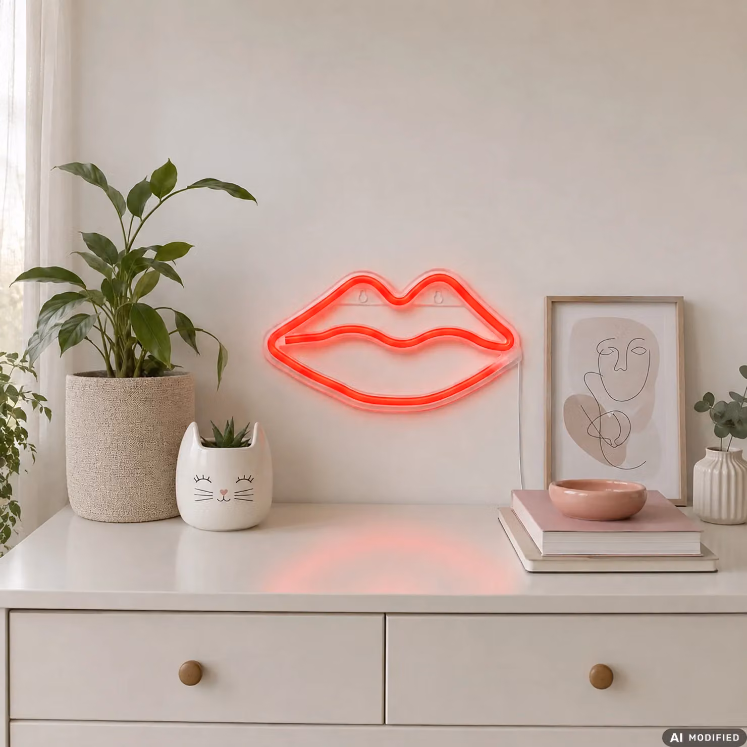 Dictrolux Lampada LED Neon Style con Fantasie Assortite in PVC per Camera da Letto e Soggiorno – 2