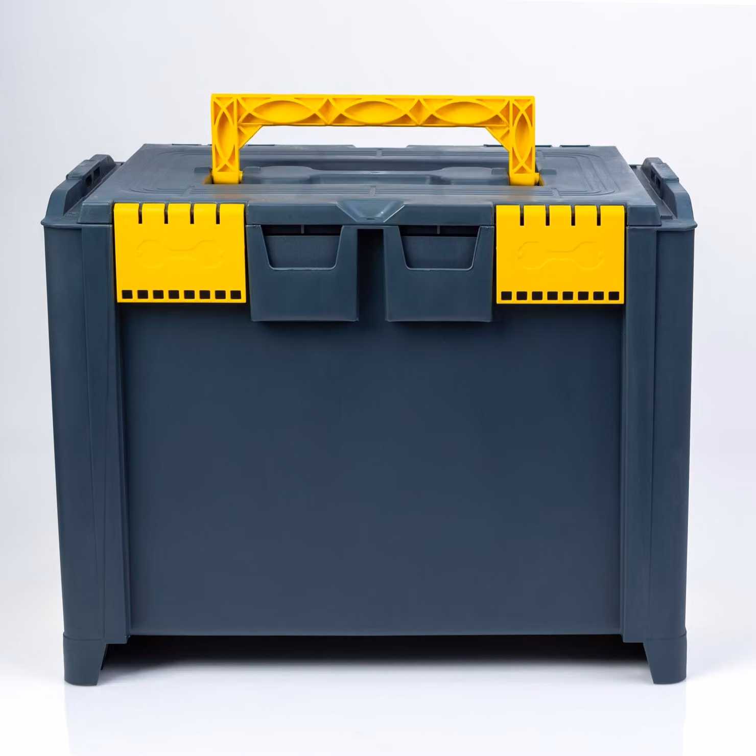 Cassa portautensili "L" ordinabile e impilabile – Cassetta portautensili in plastica collegabile con elevata capacità – con coperchio chiudibile a chiave – Adatta per sistemi impilabili e carrelli – 468 × 338 × 375 mm [10982C]