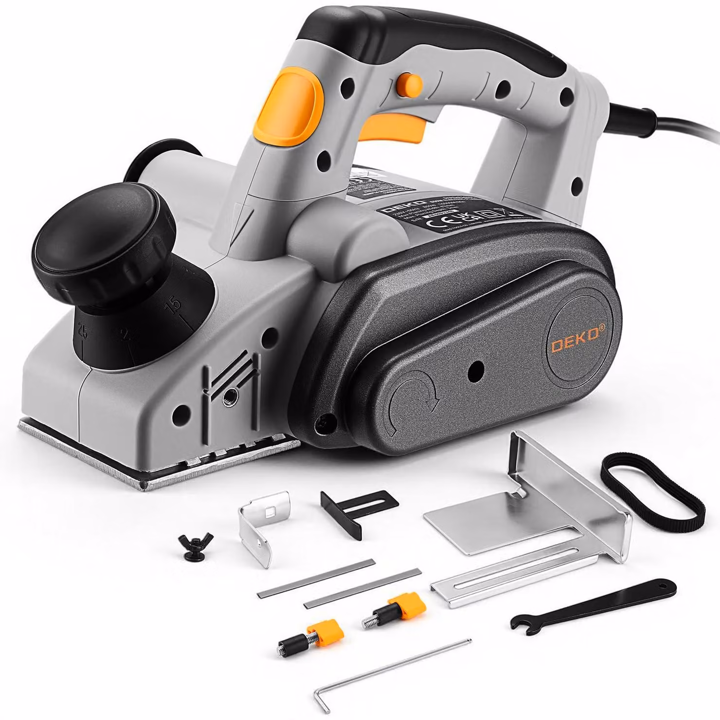 Pialla elettrica da 800 W, larghezza di 82 mm, profondità di 3 mm, 16.000 giri al minuto