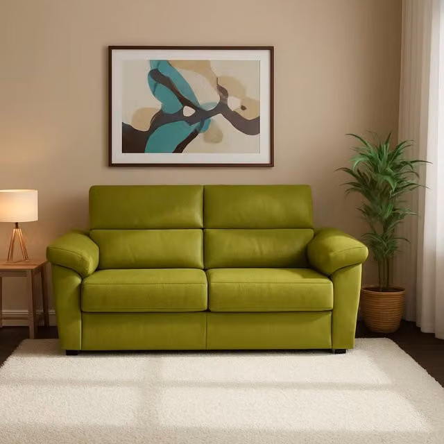 Divano Letto 2 Posti Salorno DMORA Verde con Copertura Sfoderabile e Funzione Letto Made in Italy – 1