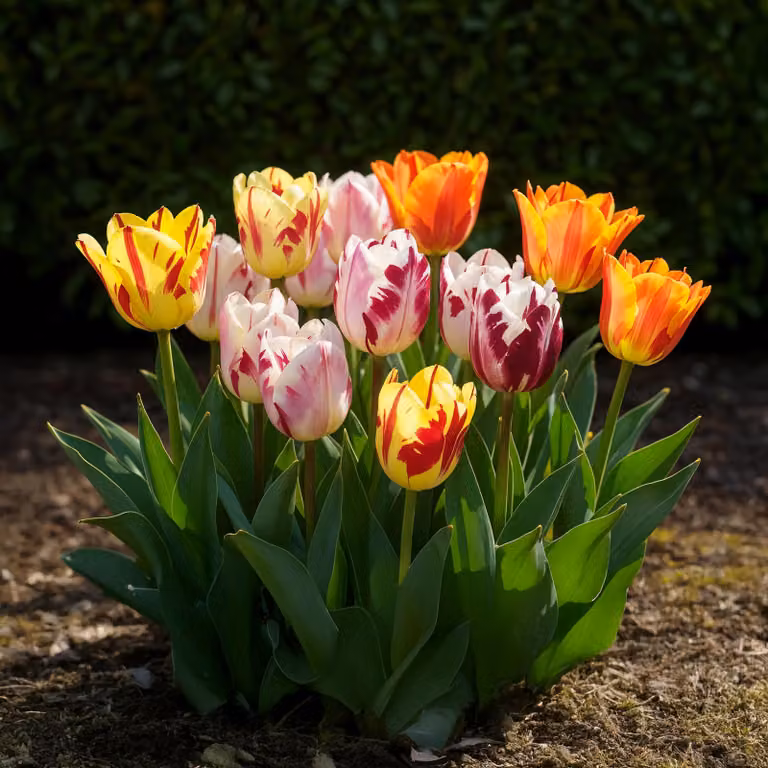 Bulbi da fiore Exotenherz - Tulipani Tulipa Flaming Beauty Mix (15 pezzi) diametro 11-12cm