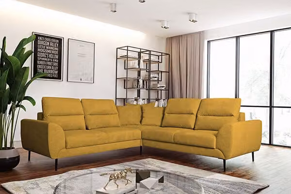 Divano angolare divano angolare divano imbottito letto angolare box funzione letto giallo limone recamiere destra