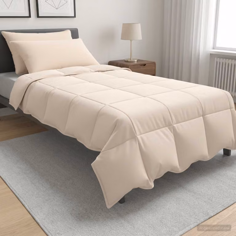 Set di 2 piumoni vidaXL per tutte le stagioni in beige, L 155 x L 220 cm