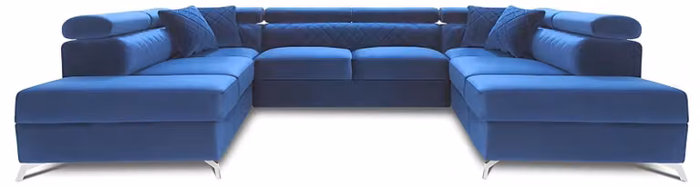 Wohnlandschaft Bettfunktion Stoff Ecksofa U-Form Couch Design Polster Textil